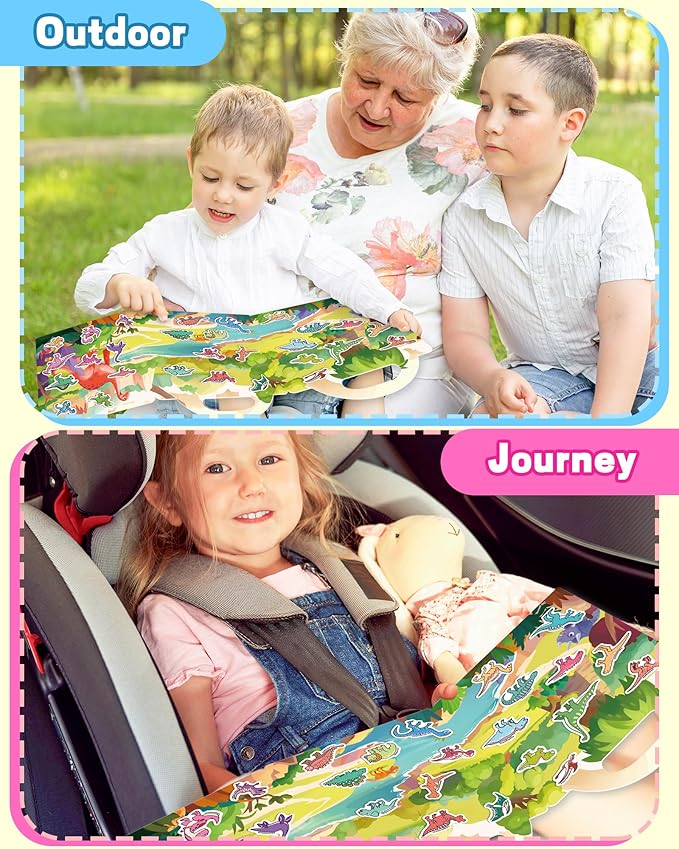 Walenced Reusable Sticker Book for Toddlers, Travel Stickers for Kids, Toddler Craft Activities Toys, Birthday Gifts for Boys & Girls