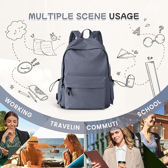 Gym Backpack for Women, Small Waterproof Lightweight Sports Yoga Travel Backpack, Dark Blue