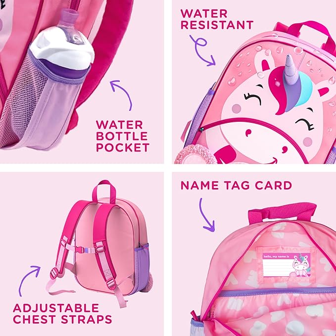 Move2Play, Unicorn Kids Backpack | Kid Size | Back to School | Elementary, Kindergarten Book Bag | Designed for Boys & Girls Ages 4+ Year Olds | Travel Ready