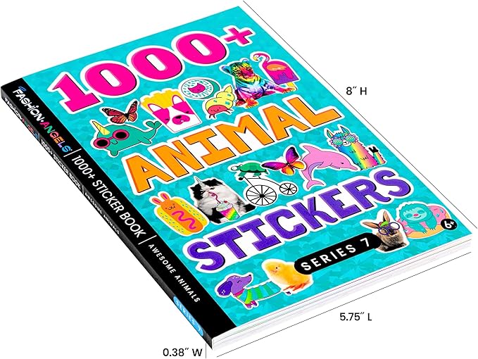 Fashion Angels 1500+ Animal Sticker Book - 40-Page Sticker Book for Kids - Over 1500 Stickers for Scrapbooking, Planner Decor, Gifts & Creative Play, Ages 6 and Up
