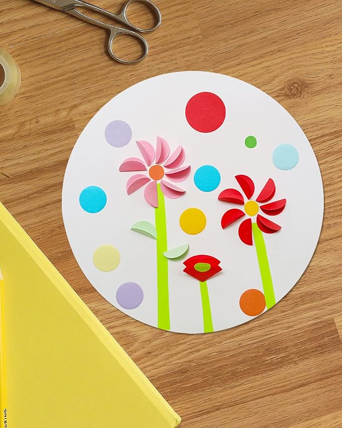 Ezyaid Construction Paper Circles with Assorted Colors 2 Inch, Multicolor Crafting Paper 200 Sheets for DIY Arts and Crafts, Classroom Decor, Bulletin Boards