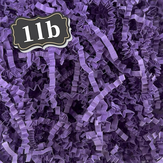 ZEBMOON 1 LB Purple Crinkle Cut Paper Shred Filler Great for Gift Wrapping, Basket Filling, Birthday, Wedding, Halloween, Thanksgiving, Christmas Day, New Year Party Decorations Filling Supplies