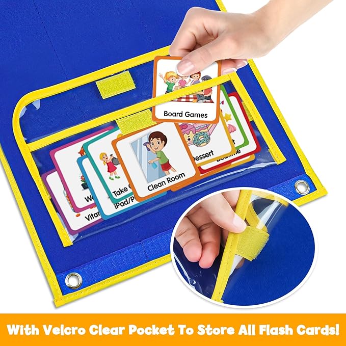 Large Visual Schedule for Kids Chore Reward Chart,Bedtime Routine Chart for Toddlers,Double Side Weekly Planner Board with 109 Cards for Home School Planner,Autism Learning Materials.