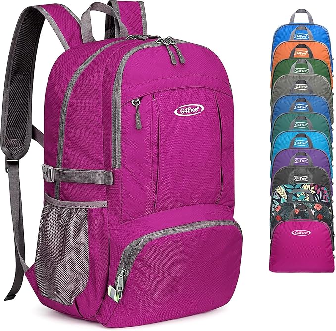 G4Free Lightweight Packable Hiking Backpack, Waterproof Travel Daypack