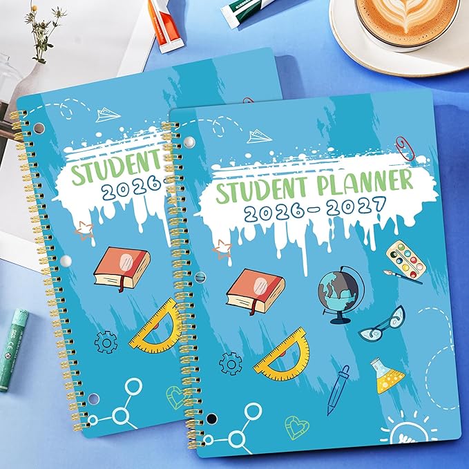 Student Planner 2026-2027 - August 2026 - June 2027, 9'' x 11'' Academic Planner, 2026-2027 Academic Year Planner for Middle or High School, Planning Stickers