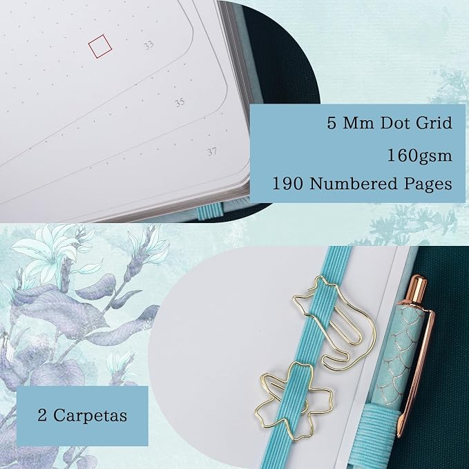 TIEFOSSI A5 Dotted Journal, Cute Cat Journal for Women Girls, Dot Notebook with Pretty Sakura Pattern, Aesthetic Diary for Writing Journaling Drawing, Golden Edges