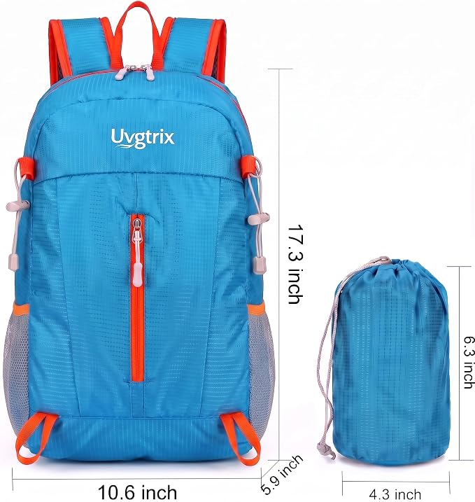20L Water Resistant Foldable Packable Daypack Backpack | Lightweight Durable Portable Outdoor Travel Backpack for Women Men Camping Climbing Hiking Walking Sports Daily Commuting