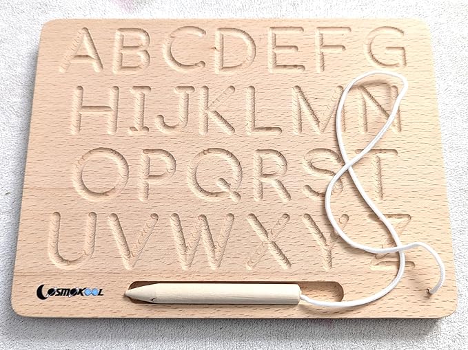 Montessori Alphabet Tracing Board | ABC + ABC| Lowercase + Uppercase Double Sided | ABC Letters| Alphabet Learning Toys 3+ Year Old Toddler Writing Tools Preschool Classroom Must Haves