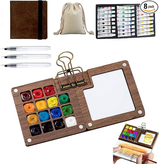 Mini Travel Watercolor Paint Set Portable Watercolor Kit watercolor set for Artists and Beginners