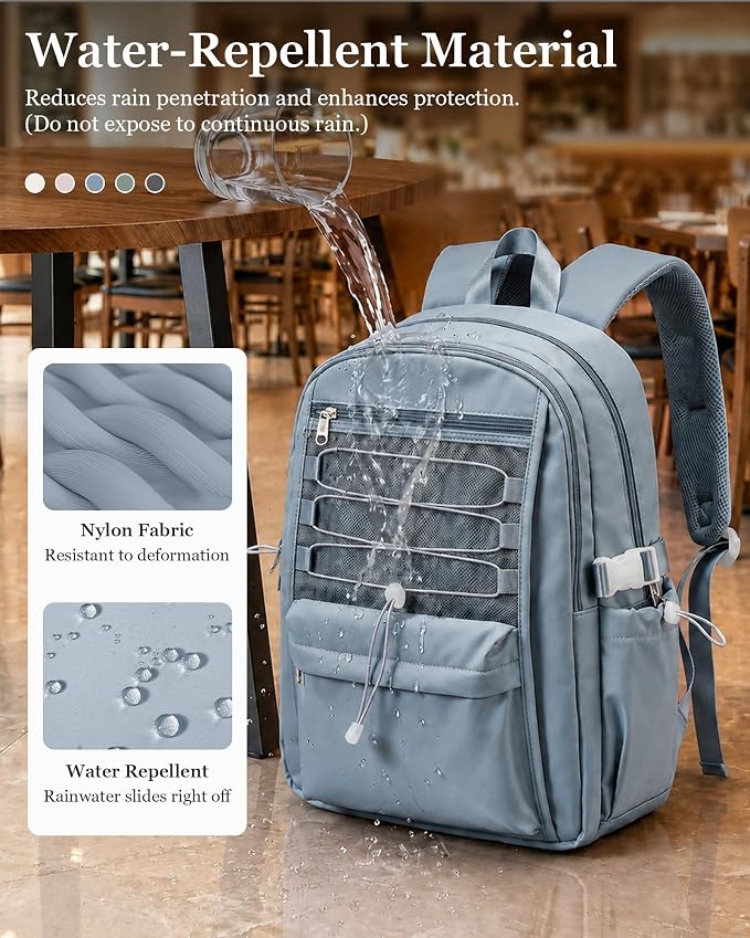suwasp College Backpack for Women, Waterproof Laptop Backpack Fits 15.6 Inch Laptop, School Bookbag with Water Bottle Pocket, Anti Theft Work Backpack for College, Travel, Commuter,