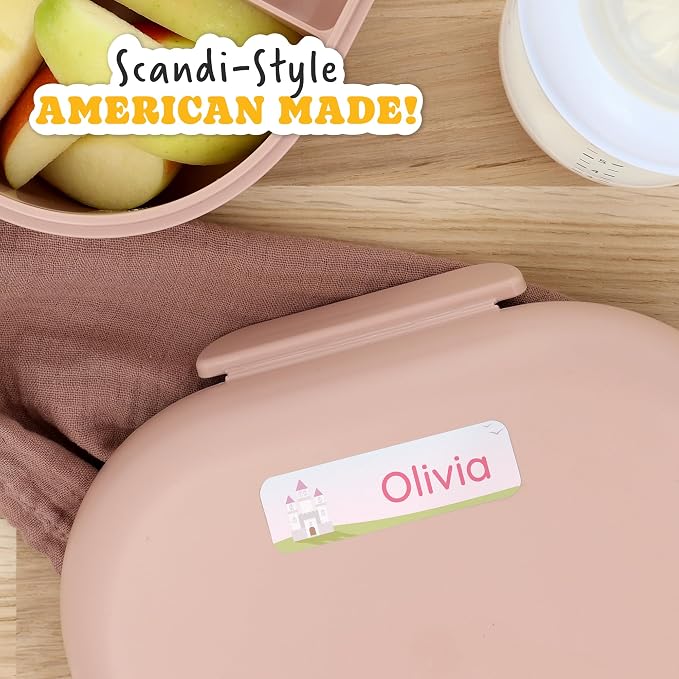 Personalized Daycare Name Labels (84) – Daycare Labels & Name Stickers for Kids – Labels for Kids Stuff Daycare – Waterproof for Baby Bottles, Clothing & Lunch Boxes - Princess Heart