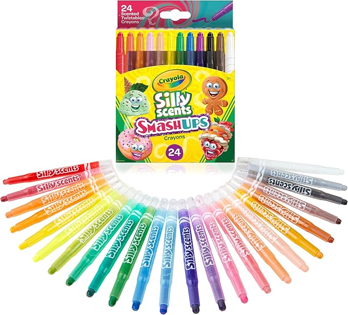 Crayola Silly Scents Smash Ups Mini Twistables Scented Crayons, 24 Count