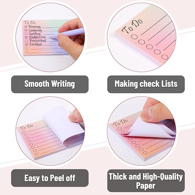 Mr. Pen- to Do List Sticky Notes, 3"x4", 18 Pads, 900 Sheets, Lined Checklist Sticky Pads with Smooth Writing, Easy Peel-Off, Thick Paper for Planning, Office, School & Daily Tasks