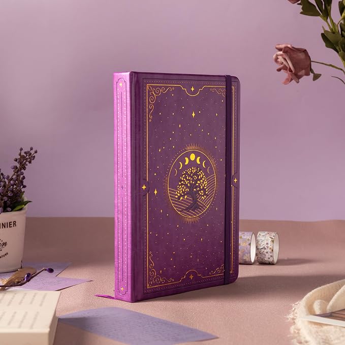 TIEFOSSI Tree of Life Journal, A5 Lined Journal for Women Men, Aesthetic Notebook with 316 Numbered Pages, Hardcover Vegan Leather Journals with Bookmark, 100 GSM Thick Paper