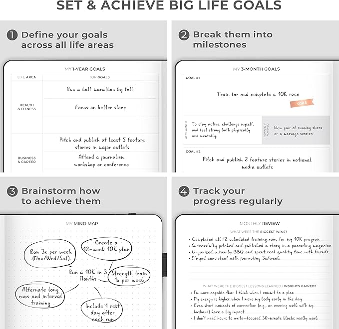 Clever Fox Dated Hourly Weekly Planner 2026 – Daily, Monthly & Yearly Agenda Organizer with Time Slots – Hardcover Journal, A5 Size (Black)