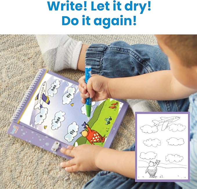 hand2mind Bob Books Water Workbook- Sight Words Kindergarten 1, Water Reveal Coloring Book for Toddlers, Mess Free Painting, Learn to Read, Quiet Time Activities for Kids 3-5, Kids Travel Must Haves