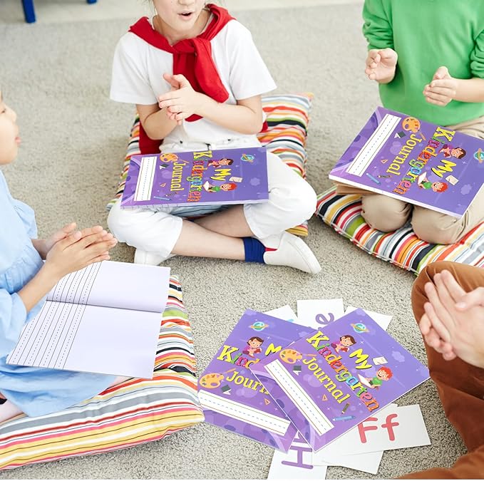 Teling 48 Pcs Kids Primary Journal Kindergarten Primary Composition Notebook Writing Notebook for Kids Paper Notebooks for Grades K-2, 10 x 8 Inch, 64 Pages for Each Piece