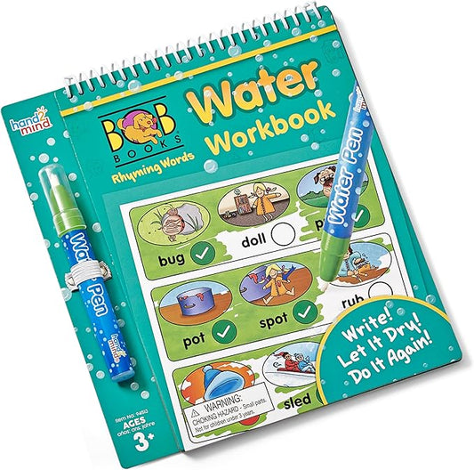 hand2mind Bob Books Rhyming Words Water Workbook, Water Reveal Coloring Book for Toddlers, Mess Free Painting, Learn to Read, Quiet Time Activities for Kids 3-5, Kids Travel Must Haves