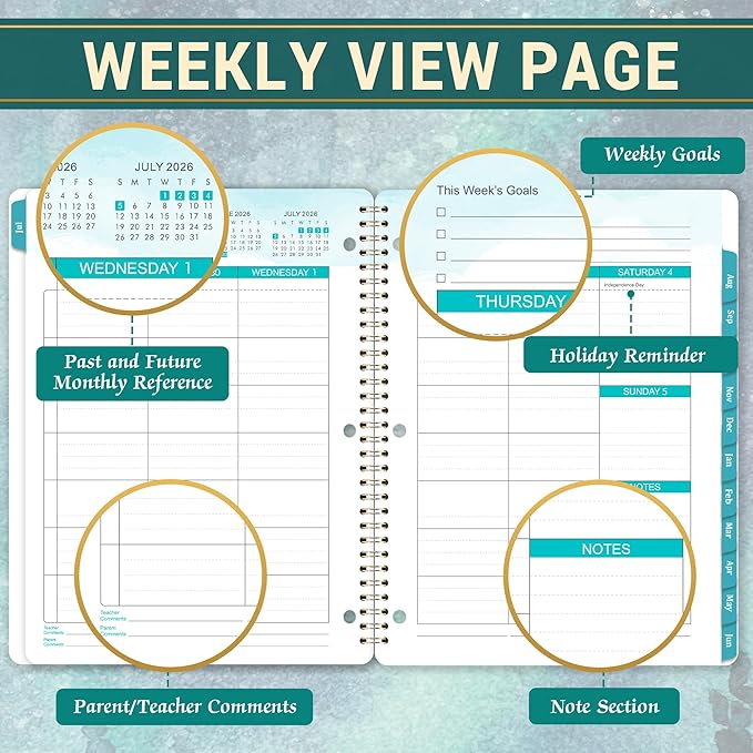 Student Planner 2026-2027 - Academic Year Weekly & Monthly School Planner, 2026-2027 Student Planner, Jul 2026 - Jun 2027, 9’’ × 11’’, 368 Stickers and Back Pocket