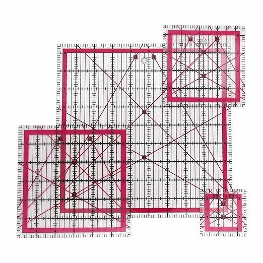 Sewing Rulers Quilting Ruler,Acrylic Quilting Templates,Sewing Tools Accessories Supplies for Patchwork Precision Fabric Cutting 4pcs(9.5,6,4.5,2.5inch)