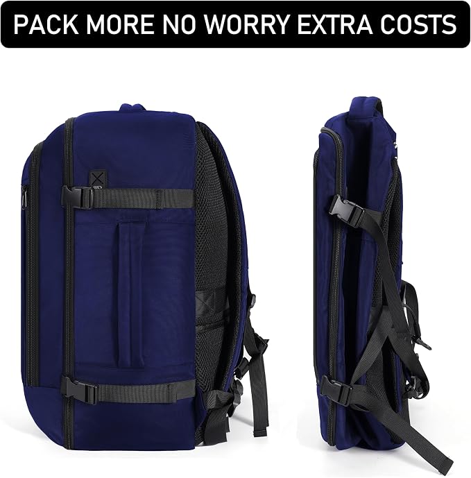 ECOHUB Extra Large Travel Backpack Carry on Backpack for Airplanes Blue | 19.5x13x8 Laptop Backpack TSA Friendly 30L Backpack fits 17.3" Computer Airplane Travel Essentials Water Resistant Back pack
