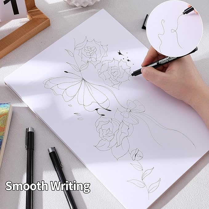 TWOHANDS Drawing Micro Art Pens Marker Pen Colors 01, Fineliner Ink Pens,Set of 12 Technical Drawing pen 0.25mm,Pigment Pen,colord,Waterproof,NO-bleed for Art Watercolor,Sketching,Anime,Manga, 21281