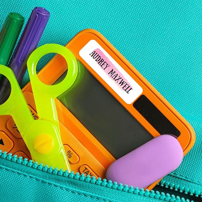 Custom Waterproof Dishwasher Safe Kid Name Labels for Daycare(128 Pack), Camp, School Supply, Baby Bottles, Lunch Boxes and Cups, Travel. Cute Personalized Design Name Stickers (Pattern 16)