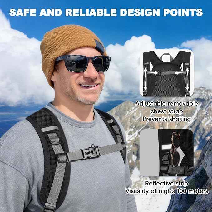Seektop Packable Waterproof Hiking Backpack, 20L Lightweight Daypack | Tear-Resistant Nylon Material, Multi-Compartment Storage, Ultralight Small Foldable Travel Hiking Daypack for Men & Women