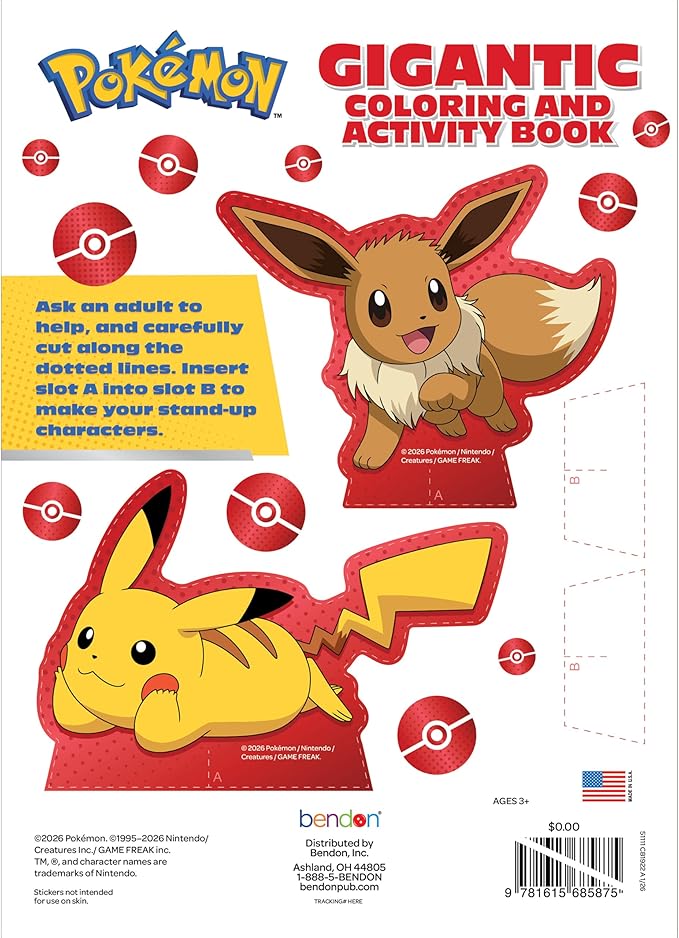 Pokémon 192-Page Coloring Book for Kids – Large Coloring Book for Boys & Girls Ages 3-10, Official Book Featuring Pikachu and Favorite Pokémon Characters