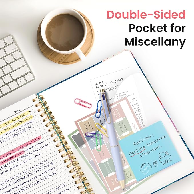 ZOTIA Large Spiral Notebooks for Work 5 Subject with Removable Dividers