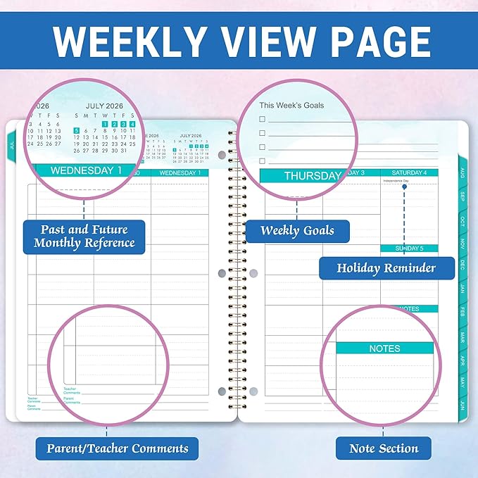 Student Planner 2026-2027 - School Planner 2026-2027, Weekly & Monthly Academic Plannerr, July 2026 - June 2027, 11'' x 8.5'', Student Planner for Middle/High School, Holidays, Tabs, Pocket, Stickers
