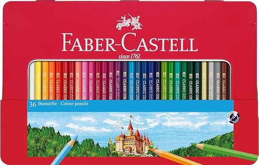 Faber-Castell Classic Colored Pencils Tin Set, 48 Vibrant Colors In Sturdy Metal Case | Spring Craft Supplies