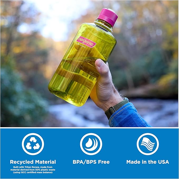 Nalgene 32 oz Narrow Mouth Water Bottle | BPA-Free, Durable & Leak Proof, Lightweight Bottle for Hiking, Gym & Travel, Cerulean