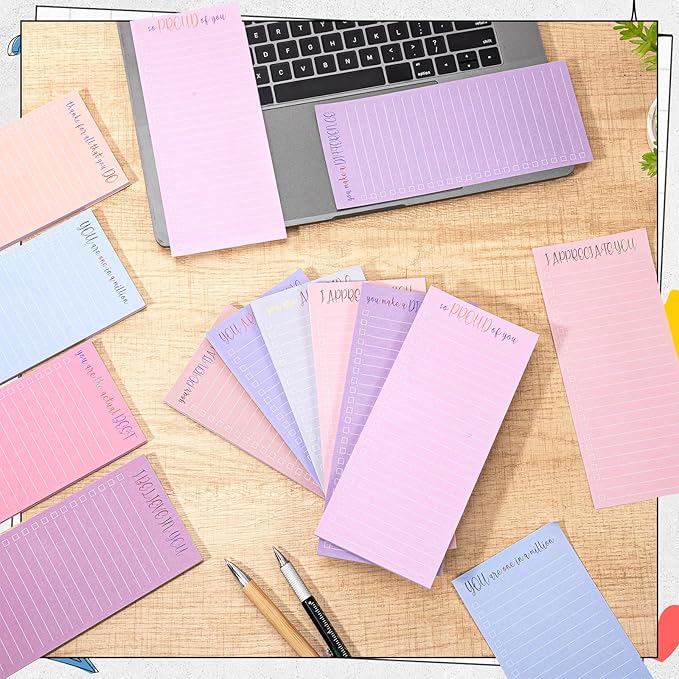 Censen 10 Pack 500 Sheets to Do List Notes Daily Checklist Notepads with 50 Sheets Undated Memo Pad Color Block Shopping List Pad Weekly Plan Notepad Organizer Planners(Morandi, Motivation Language)