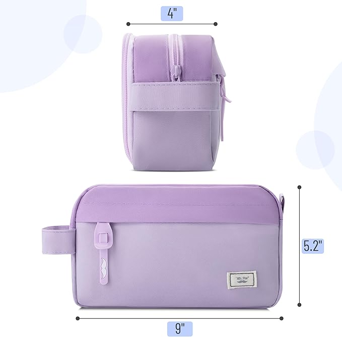 Mr. Pen Large Capacity Pencil Pouches and Bags - Mint Green School