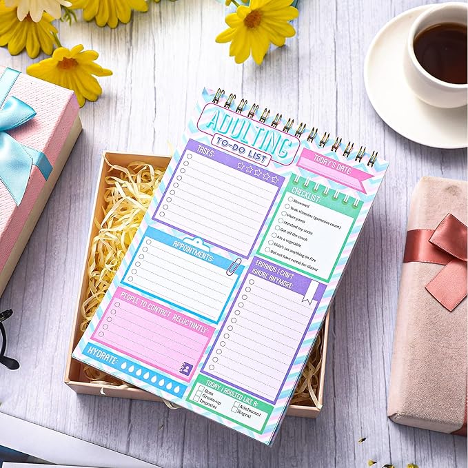 Glenmal 6 Pack to Do List Notepad Undated to Do List Notebook Daily Planner Notepad 180 Sheets for Adult Student Office School Home Supplies 7.8 x 5.2 Inch(Light,Light Color)