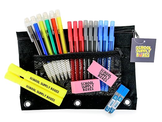 School Supply Boxes | STEM Class Pallet (180 Boxes) | Back to School Essentials Kit for Students & Teachers | Includes a Calculator, Graph Ruled Filler Paper, a Protractor, & More