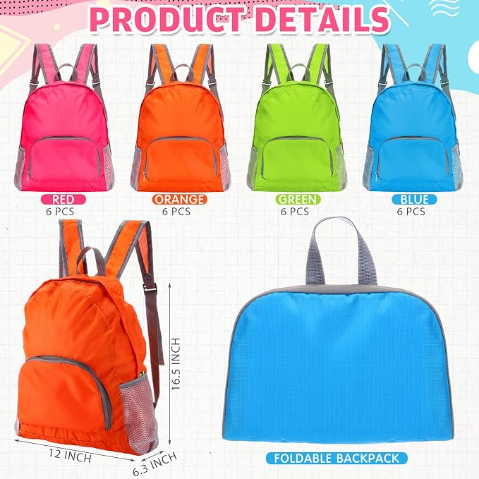 24 Sets Backpacks Bulk with School Supplies Include Sturdy Oxford Backpacks Water Bottles Pencil Pouches Scissors Rulers for Back to School Student Supplies Bulk Donation Gift Set(Classic)