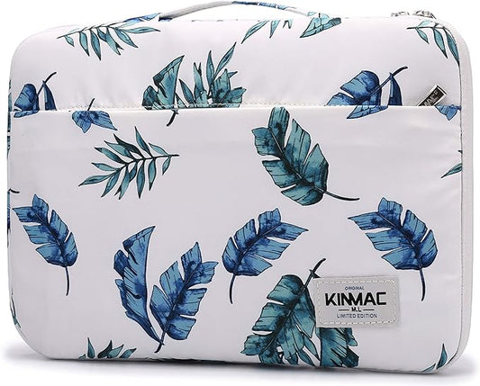 Kinmac 360 Degree Protective Laptop Sleeve Case Bag with Handle for MacBook Air 15 inch and 15 inch-15.6 inch HP Lenovo Dell ASUS Acer Notebook Computer (Banana Leaf)