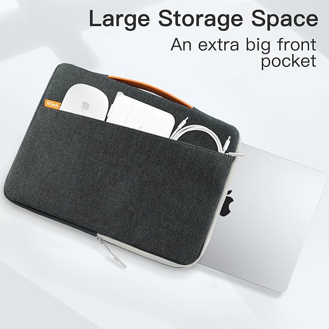 JETech Laptop Sleeve for 15-Inch MacBook Air (M2-M5, 2023-2026), MacBook Pro 15/16-Inch (M1-M5, 2019-2026), Bag Case with Portable Handle and Pocket (Dark Grey)