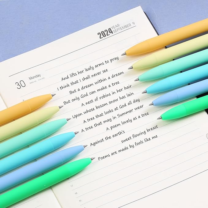 Mr. Pen- Retractable Gel Pens, 12 Pack, Black Ink, Fresh Color Barrels, Fine Point 0.5mm, Fast Dry, Smooth Writing, Cute Pens for Drawing, Writing Planner and School Supplies