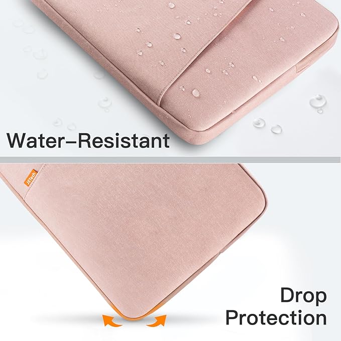 JETech Laptop Sleeve for 15-Inch Notebook, Compatible with MacBook Air 15-Inch M5-M2, MacBook Pro 16-Inch M5-M1, Waterproof Shockproof Case with Accessory Pocket Bag (Rose Gold)