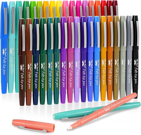 Mr. Pen- Felt Tip Pens, 36 Pack, 0.7 mm, Colorful Felt Tip Pens, Fast Dry, No Smear, Planner Markers for Underlining, Writing, Drawing, Journaling Supplies