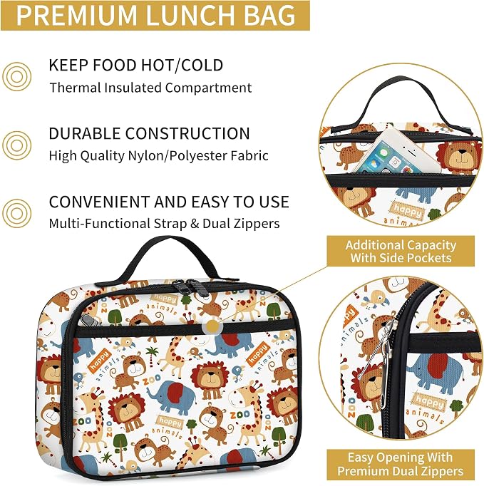 rickyh style Kids Insulated Lunch Box Thermal School Cooler hot Bag for Child