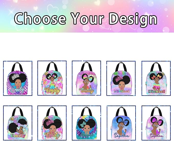 M YESCUSTOM Custom School Backpack for Girls Kids Personalized Backpack with Lunch Box Lightweight Preschool Elementary Girls BookBags Set, Casual Travel Daypack Shoulder Bag for Teenager