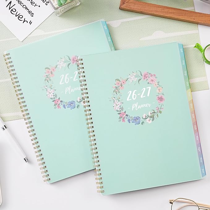 Planner 2026-2027 - 9" x 11" Planner Weekly and Monthly 2026-2027, from JULY 2026 to JUNE 2027, Academic Calendar with Tabs, Twin-Wire Binding, Inner Pocket, Premium Thick Paper