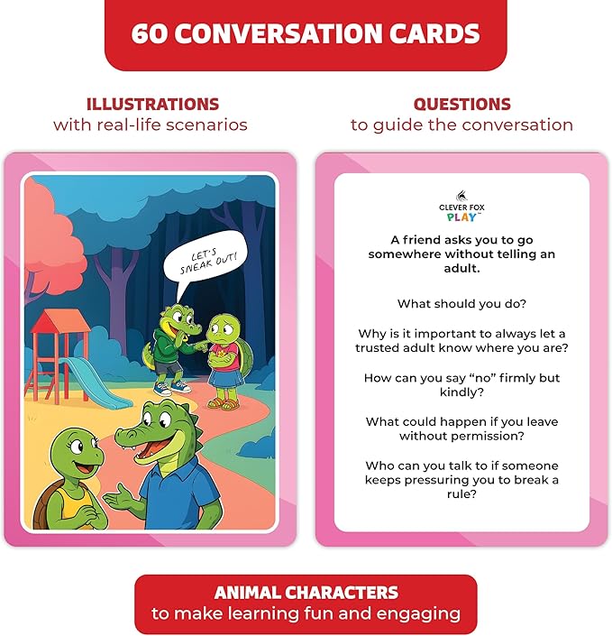 Who What Why Emergency & Safety Conversation Cards for Kids – Social Skills & Critical Thinking Game – Safety Awareness, Decision-Making & Communication Cards, Speech Therapy & SEL Tool, Ages 4+