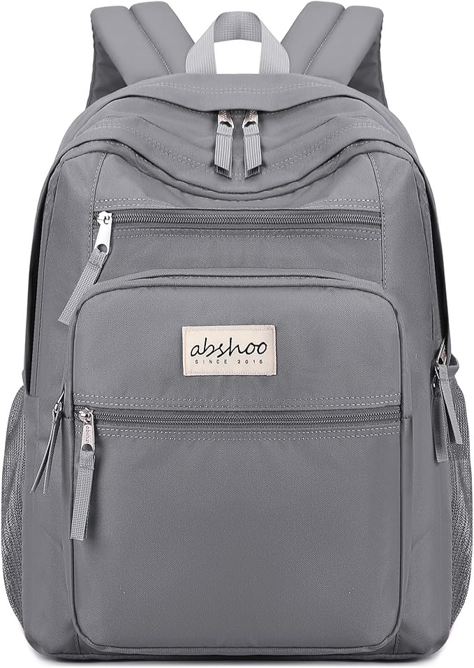 abshoo 34L Big School Backpack For College Men Women Middle High School Teen Bookbag Travel Backpacks Daypack (Grey)