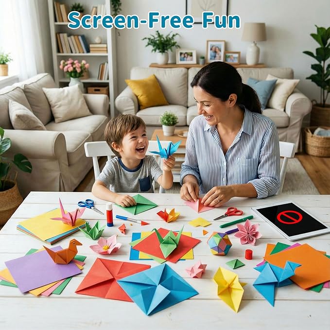 Koogel 500 Sheets Colored Origami Paper, 6 x 6 Inch/ 80gsm Double Sided Square Paper for Beginners, Back to School Supplies, 20 Colors