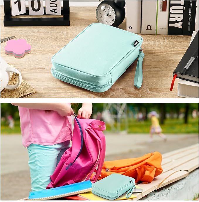 Zannaki Big Capacity Storage Pouch Marker Pen Pencil Case Simple Stationery Bag Box Art Tool & Sketch Storage Boxes for Bullet Journal Middle High School Office College Student Girl Women Adult Teen